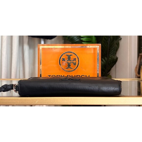 Authentic Tory Burch Black Leather Harper Cell Phone Wallet - Picture 4 of 9